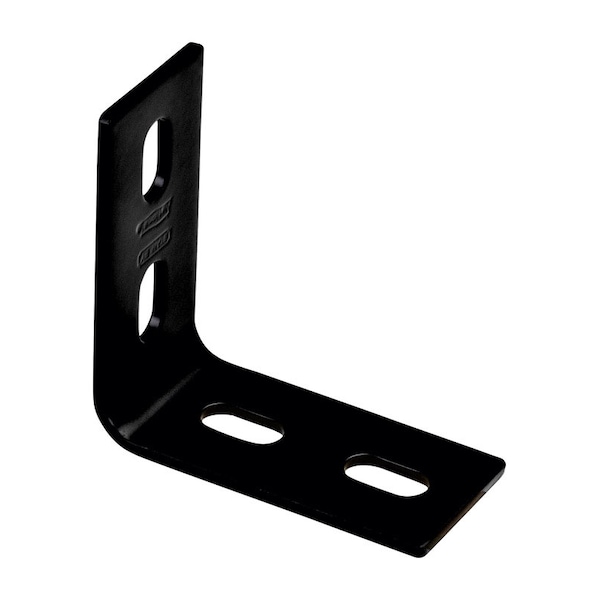 National Hardware 3.1 in. H X 1.5 in. W X 0.125 in. D Black Carbon Steel Inside/Outside Corner Brace N351-463 - main